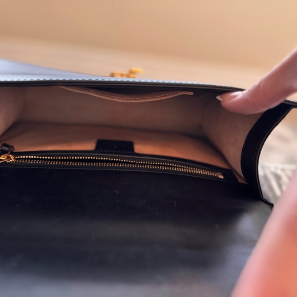 Gucci Sylvie medium Shoulder Bag Webline Leather Black - Picture 4 of 4